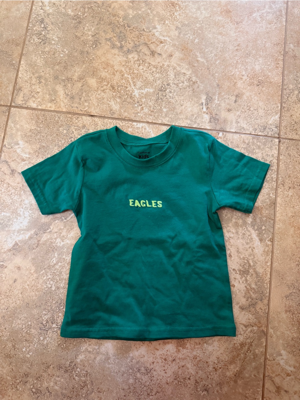 UNISEX Carter's Green custom made embroidered Philadelphia 'EAGLES' tee 2T